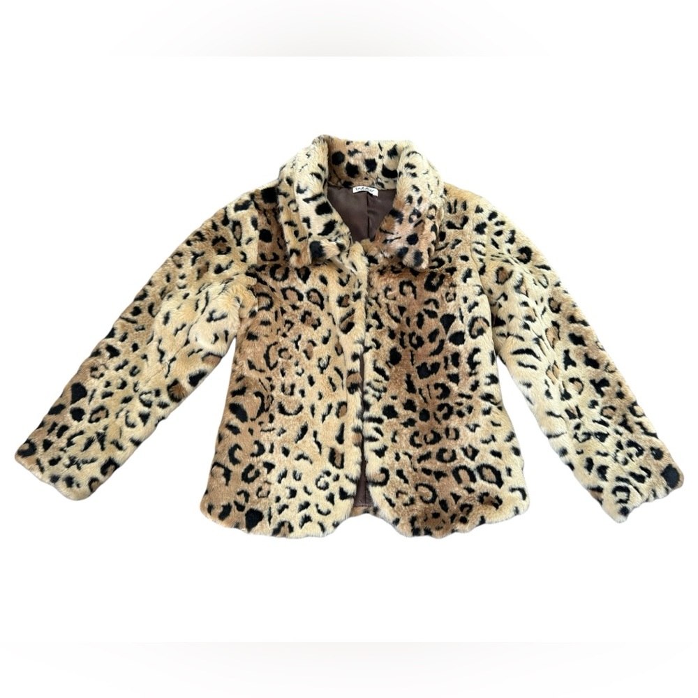BYBLOS***Girls Leopard Fur Coat***Size 8 EUC $329